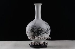 陶瓷手绘花瓶德化陶瓷工艺品瓷器家居装饰摆设陈行一中国书画服务中心